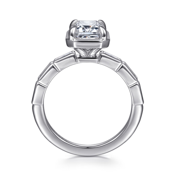 Gabriel & Co. Contemporary 14K White Gold Delphe Emerald Cut Engagement Ring Image 2 SVS Fine Jewelry Oceanside, NY