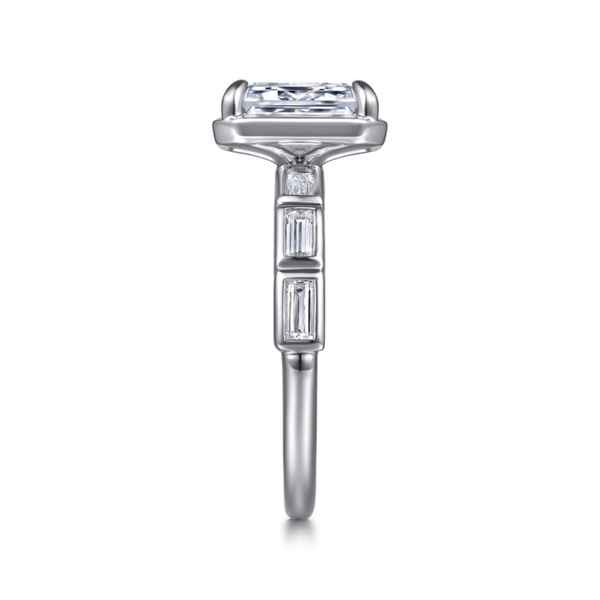 Gabriel & Co. Contemporary 14K White Gold Delphe Emerald Cut Engagement Ring Image 4 SVS Fine Jewelry Oceanside, NY