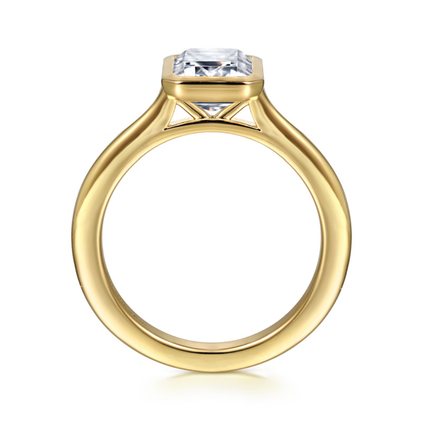 Gabriel & Co. Contemporary 14K Yellow Gold Brooke Emerald Cut Engagement Ring Image 2 SVS Fine Jewelry Oceanside, NY