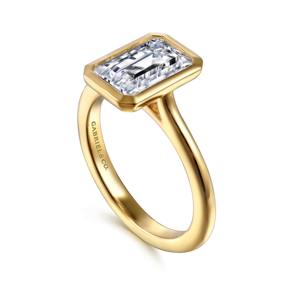 Gabriel & Co. Contemporary 14K Yellow Gold Brooke Emerald Cut Engagement Ring Image 3 SVS Fine Jewelry Oceanside, NY