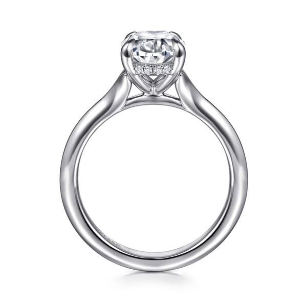 Gabriel & Co. Contemporary 14K White Gold Alden Oval Cut Engagement Ring Image 2 SVS Fine Jewelry Oceanside, NY