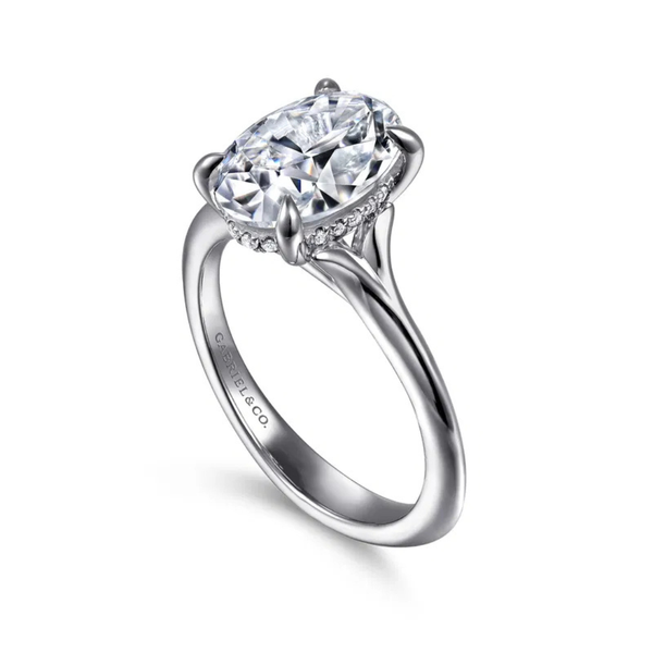 Gabriel & Co. Contemporary 14K White Gold Alden Oval Cut Engagement Ring Image 3 SVS Fine Jewelry Oceanside, NY