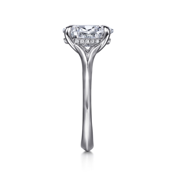 Gabriel & Co. Contemporary 14K White Gold Alden Oval Cut Engagement Ring Image 4 SVS Fine Jewelry Oceanside, NY