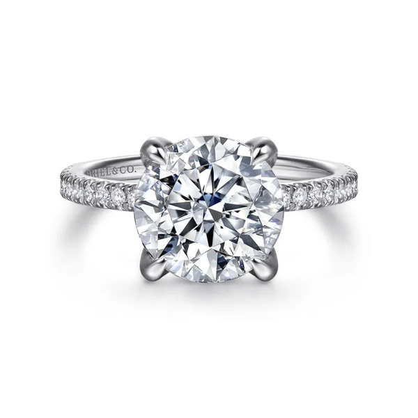 Gabriel & Co. Classic 14K White Gold Lorenzo Round  Engagement Ring SVS Fine Jewelry Oceanside, NY