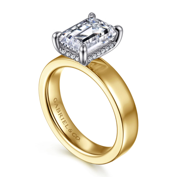 Gabriel & Co. Classic 14K Yellow- White Gold Argentina Emerald Cut Engagement Ring Image 3 SVS Fine Jewelry Oceanside, NY