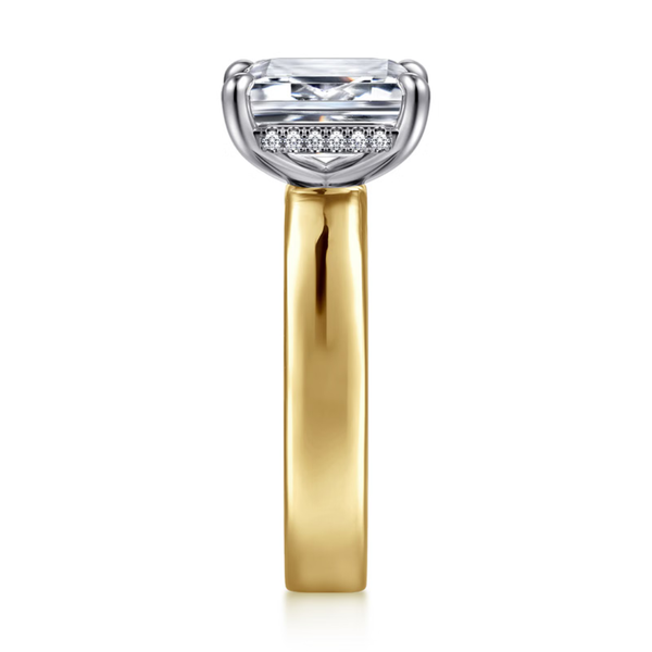 Gabriel & Co. Classic 14K Yellow- White Gold Argentina Emerald Cut Engagement Ring Image 4 SVS Fine Jewelry Oceanside, NY