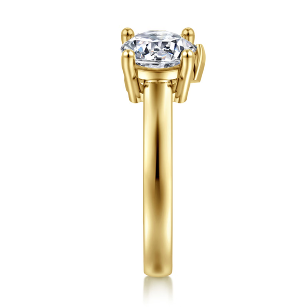 Gabriel & Co. Contemporary Aveline 14K Yellow Gold Toi et Moi Round Engagement Ring Image 4 SVS Fine Jewelry Oceanside, NY