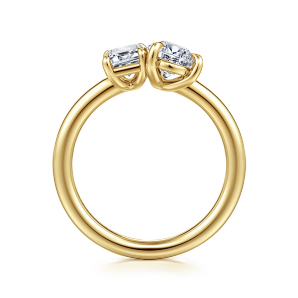 Gabriel & Co. Contermporary Ayla 14K Yellow Gold Toi Et Moi Pear Shape Diamond Engagement Ring Image 2 SVS Fine Jewelry Oceanside, NY