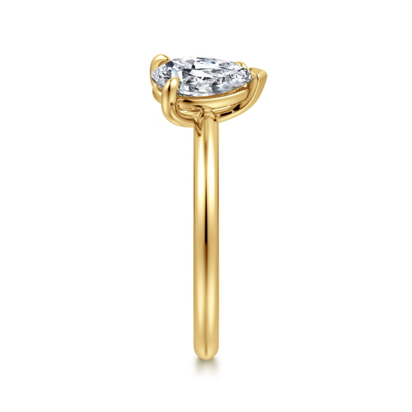 Gabriel & Co. Contermporary Ayla 14K Yellow Gold Toi Et Moi Pear Shape Diamond Engagement Ring Image 4 SVS Fine Jewelry Oceanside, NY
