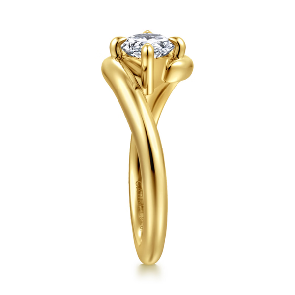 Gabriel & Co. Contemporary Freye 14K Yellow Gold Bypass Compass Prong Marquise Shape Engagement Ring Image 4 SVS Fine Jewelry Oceanside, NY