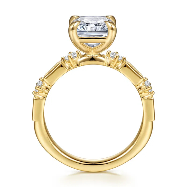 Gabriel & Co. Contemporary 14K Yellow Gold Cabana Radiant Cut Engagement Ring Image 2 SVS Fine Jewelry Oceanside, NY