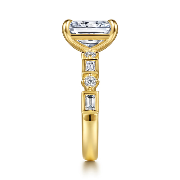 Gabriel & Co. Contemporary 14K Yellow Gold Cabana Radiant Cut Engagement Ring Image 4 SVS Fine Jewelry Oceanside, NY