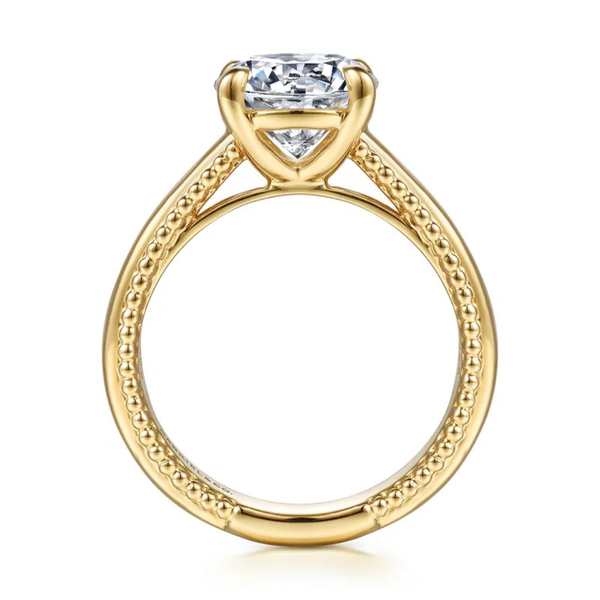 Gabriel & Co. Bujukan14K Yellow Gold Carela Round Cut Engagement Ring Image 2 SVS Fine Jewelry Oceanside, NY