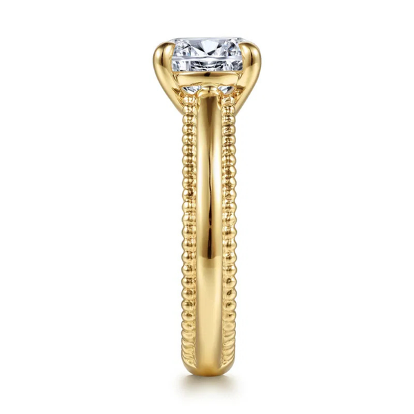 Gabriel & Co. Bujukan14K Yellow Gold Carela Round Cut Engagement Ring Image 4 SVS Fine Jewelry Oceanside, NY