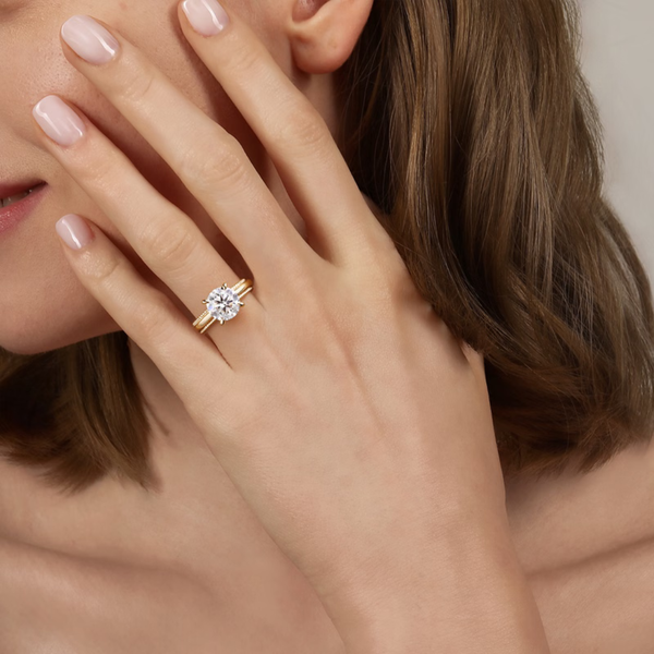 Gabriel & Co. Bujukan14K Yellow Gold Carela Round Cut Engagement Ring Image 5 SVS Fine Jewelry Oceanside, NY