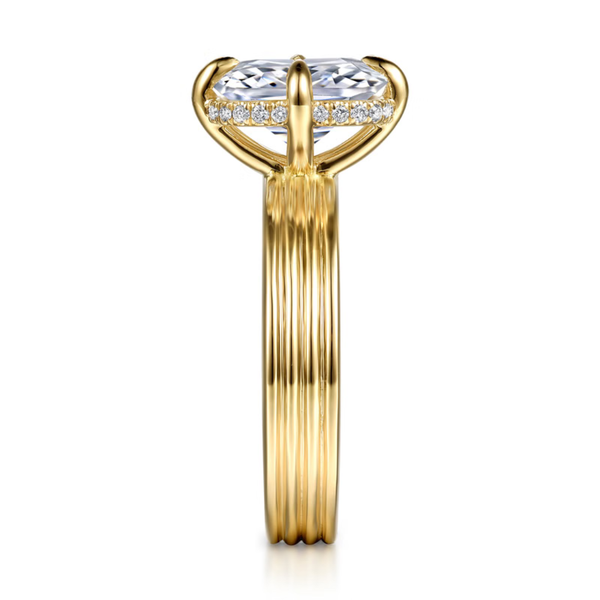 Gabriel & Co. Contemporary 14K Yellow Gold Cassandra Elongated Cushion Cut Engagement Ring Image 4 SVS Fine Jewelry Oceanside, NY