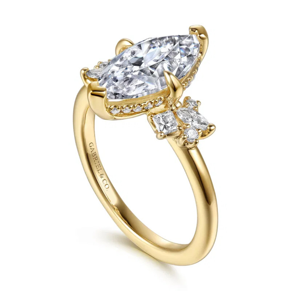 Gabriel & Co. Starlight 14K Yellow Gold Cicely Marquise Cut Engagement Ring Image 3 SVS Fine Jewelry Oceanside, NY