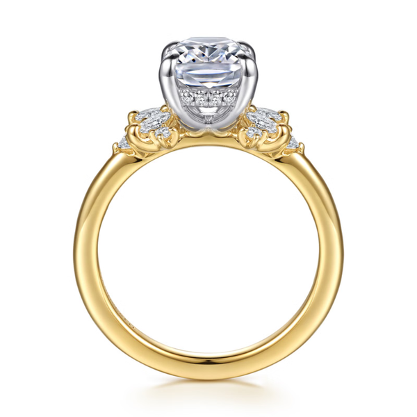 Gabriel & Co. Starlight 14K White- Gold Cindy Elongated Cushion Cut Engagement Ring Image 2 SVS Fine Jewelry Oceanside, NY
