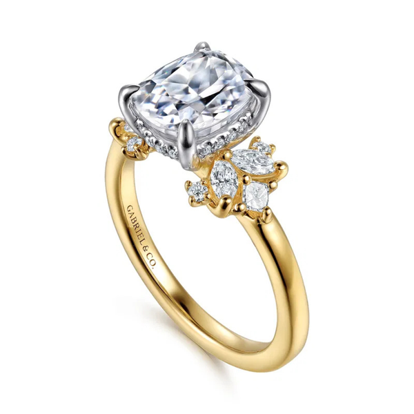 Gabriel & Co. Starlight 14K White- Gold Cindy Elongated Cushion Cut Engagement Ring Image 3 SVS Fine Jewelry Oceanside, NY