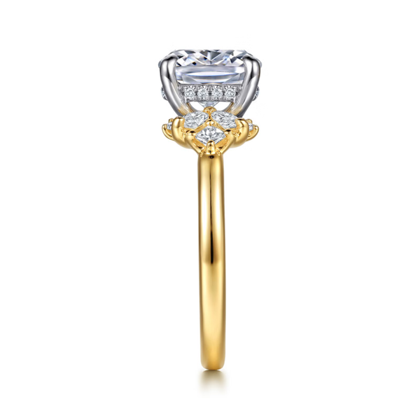 Gabriel & Co. Starlight 14K White- Gold Cindy Elongated Cushion Cut Engagement Ring Image 4 SVS Fine Jewelry Oceanside, NY