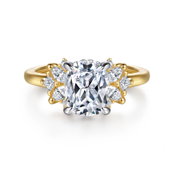Gabriel & Co. Starlight 14K White- Gold Cindy Elongated Cushion Cut Engagement Ring SVS Fine Jewelry Oceanside, NY
