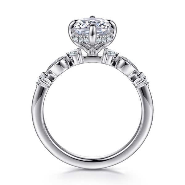 Gabriel & Co. Contemporary 14K White Gold Clyde Elongated Cushion Cut Engagement Ring Image 2 SVS Fine Jewelry Oceanside, NY