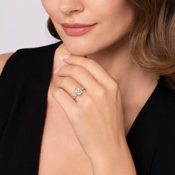 Gabriel & Co. Contemporary 14K White Gold Clyde Elongated Cushion Cut Engagement Ring Image 5 SVS Fine Jewelry Oceanside, NY