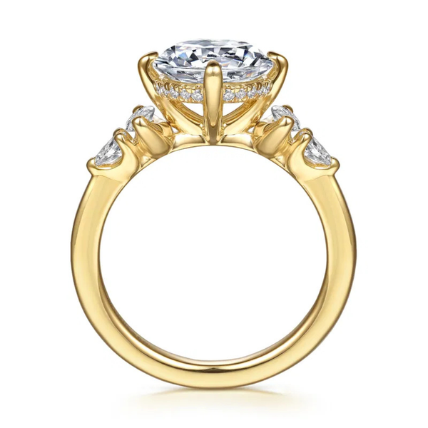 Gabriel & Co. Contemporary 14K Yellow Gold Colton Round Cut Engagement Ring Image 2 SVS Fine Jewelry Oceanside, NY