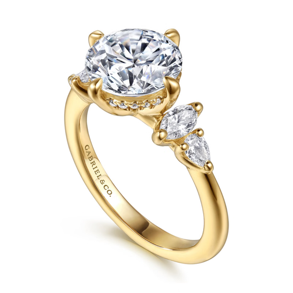 Gabriel & Co. Contemporary 14K Yellow Gold Colton Round Cut Engagement Ring Image 3 SVS Fine Jewelry Oceanside, NY