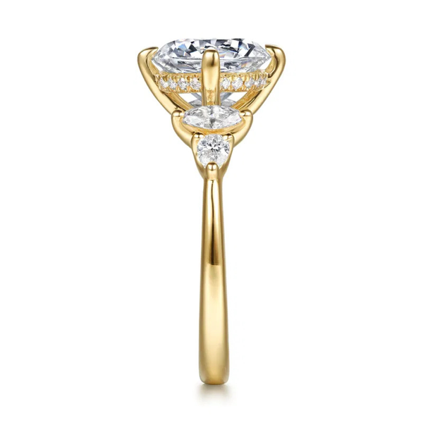 Gabriel & Co. Contemporary 14K Yellow Gold Colton Round Cut Engagement Ring Image 4 SVS Fine Jewelry Oceanside, NY