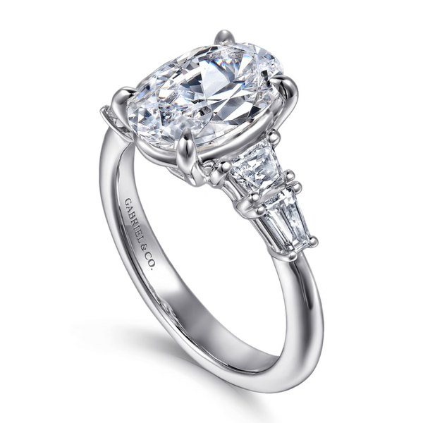 Gabriel & Co. Classic14K White Gold Commit Oval Cut Five Stone Engagement Ring Image 3 SVS Fine Jewelry Oceanside, NY