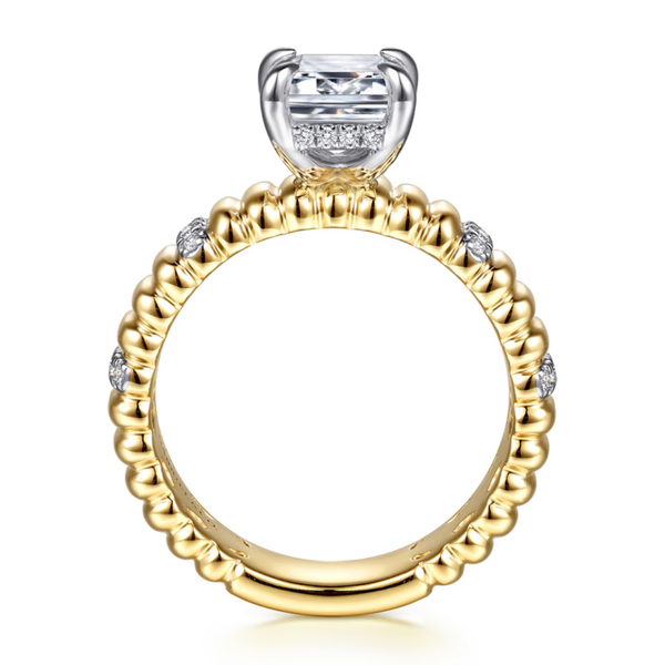 Gabriel & Co. Contemporary 14K White- Yellow Gold Danette Emerald Cut Engagement Ring Image 2 SVS Fine Jewelry Oceanside, NY