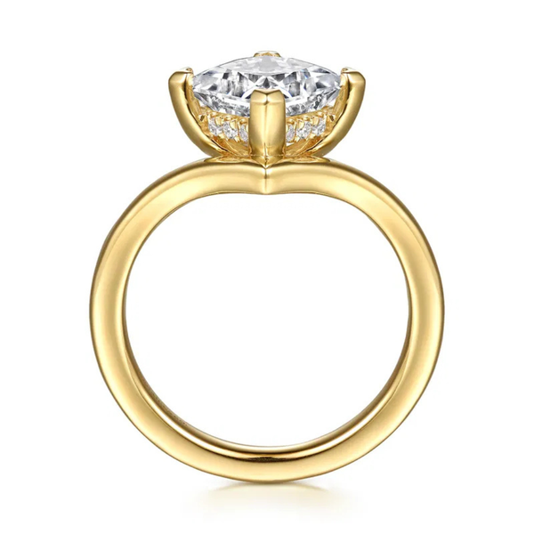 Gabriel & Co. Contemporary 14K Yellow Gold Dante Chevron Princess Cut Engagement Ring Image 2 SVS Fine Jewelry Oceanside, NY