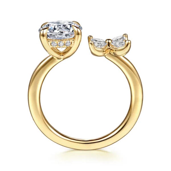 Gabriel & Co. Contemporary 14K Yellow Gold Desire Toi et Moi Round Shape Engagement Ring Image 2 SVS Fine Jewelry Oceanside, NY