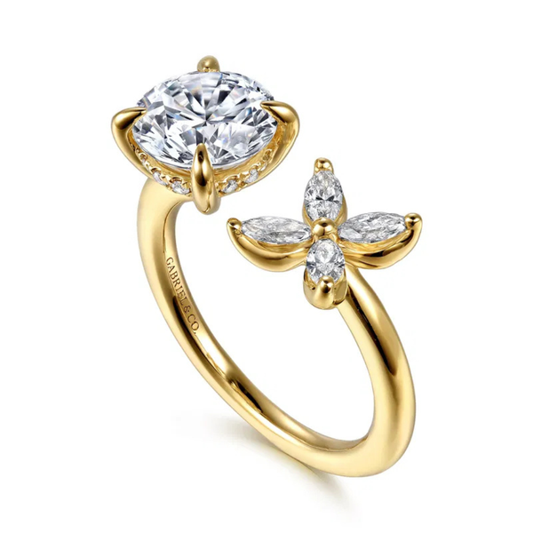 Gabriel & Co. Contemporary 14K Yellow Gold Desire Toi et Moi Round Shape Engagement Ring Image 3 SVS Fine Jewelry Oceanside, NY