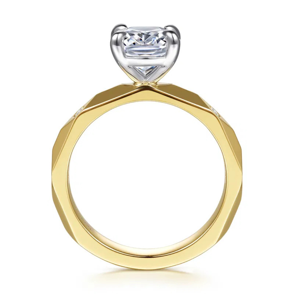 Gabriel & Co. Contemporary 14K Yellow Gold Deya Elongated Cushion Shape Engagement Ring Image 2 SVS Fine Jewelry Oceanside, NY