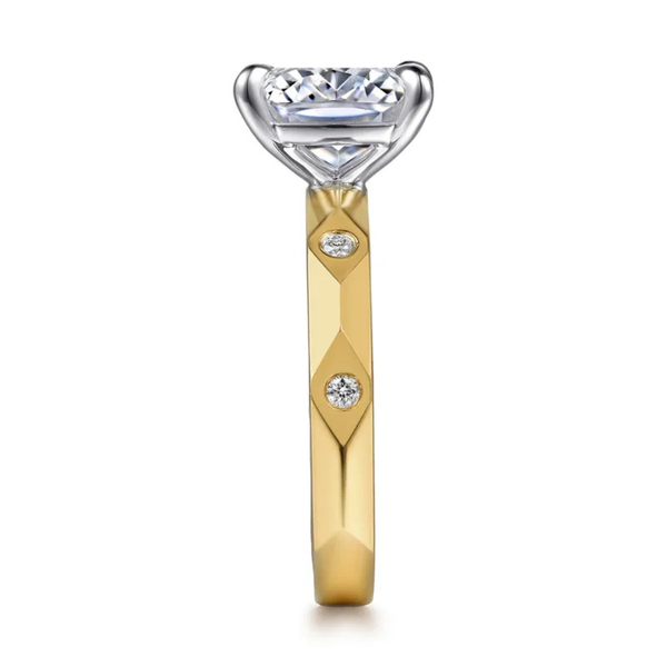 Gabriel & Co. Contemporary 14K Yellow Gold Deya Elongated Cushion Shape Engagement Ring Image 4 SVS Fine Jewelry Oceanside, NY