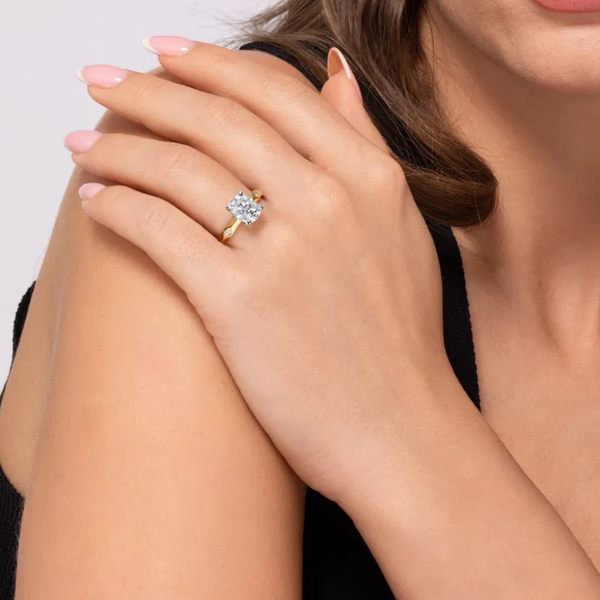 Gabriel & Co. Contemporary 14K Yellow Gold Deya Elongated Cushion Shape Engagement Ring Image 5 SVS Fine Jewelry Oceanside, NY