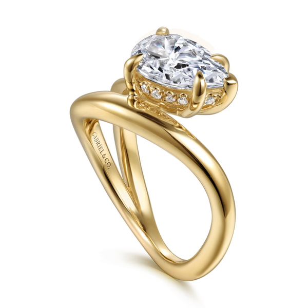 Gabriel & Co. Contemporary 14K Yellow Gold Eleanora Pear Shape Wrap Engagement Ring Image 3 SVS Fine Jewelry Oceanside, NY