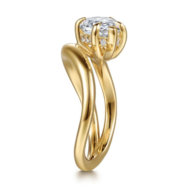 Gabriel & Co. Contemporary 14K Yellow Gold Eleanora Pear Shape Wrap Engagement Ring Image 4 SVS Fine Jewelry Oceanside, NY