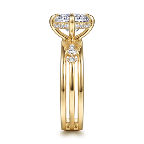 Gabriel & Co. Contemporary 14K Yellow Gold Everlasting Shape Compass Prong Engagement Ring Image 4 SVS Fine Jewelry Oceanside, NY