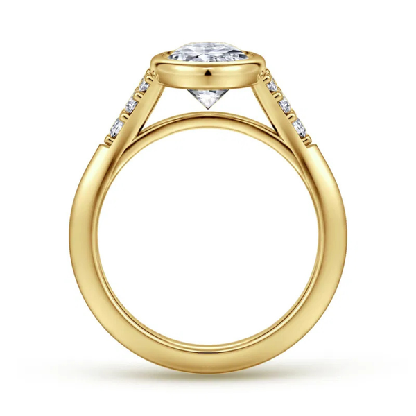 Gabriel & Co. Contemporary 14K Yellow Gold Iryna Oval Shape Engagement Ring Image 2 SVS Fine Jewelry Oceanside, NY