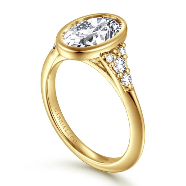 Gabriel & Co. Contemporary 14K Yellow Gold Iryna Oval Shape Engagement Ring Image 3 SVS Fine Jewelry Oceanside, NY