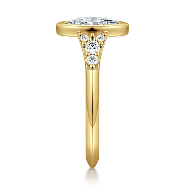 Gabriel & Co. Contemporary 14K Yellow Gold Iryna Oval Shape Engagement Ring Image 4 SVS Fine Jewelry Oceanside, NY