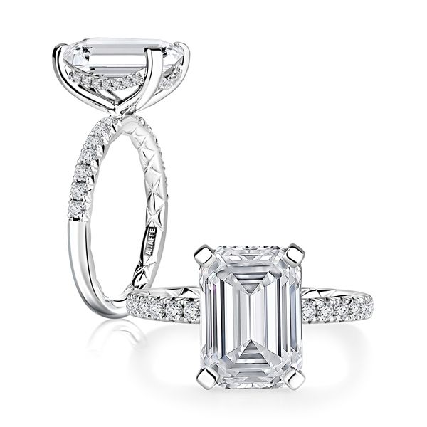 A.Jaffe White Gold Diamond Pavé Engagement Ring SVS Fine Jewelry Oceanside, NY