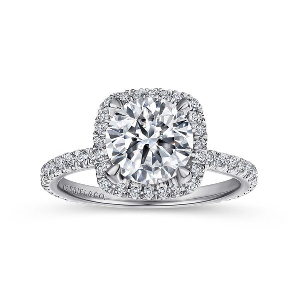 Gabriel & Co. Daffodil White Gold Diamond Engagement Ring Image 5 SVS Fine Jewelry Oceanside, NY