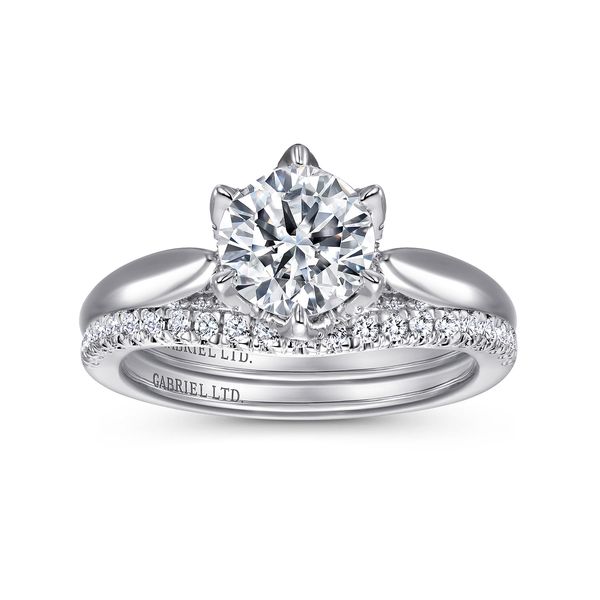 Gabriel & Co. Hortensia White Gold Diamond Engagement Ring Image 4 SVS Fine Jewelry Oceanside, NY