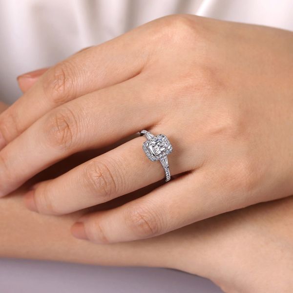 Gabriel & Co. Larkin White Gold Diamond Engagement Ring Image 2 SVS Fine Jewelry Oceanside, NY
