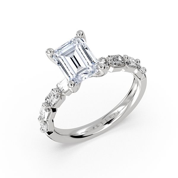 Sylvie Trinity White Gold Diamond Engagement Ring SVS Fine Jewelry Oceanside, NY