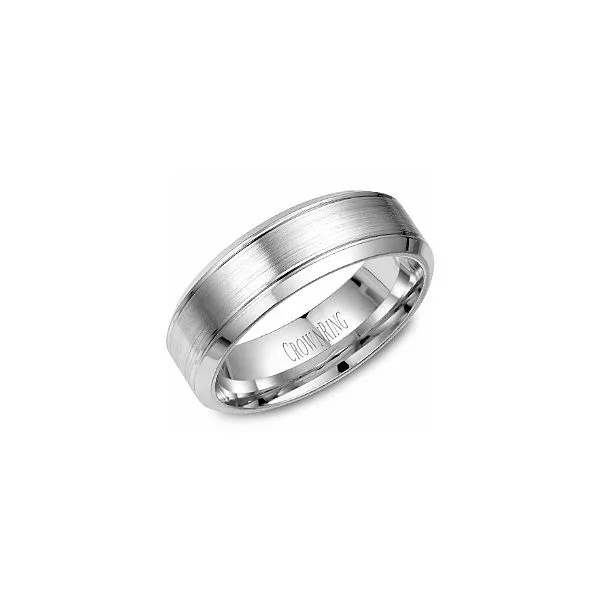 Crown Ring White Gold Wedding Band SVS Fine Jewelry Oceanside, NY